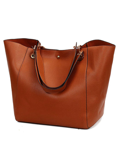 Women Large Tote Bag PU Leather Waterproof Handbags Shoulder Bag Women's