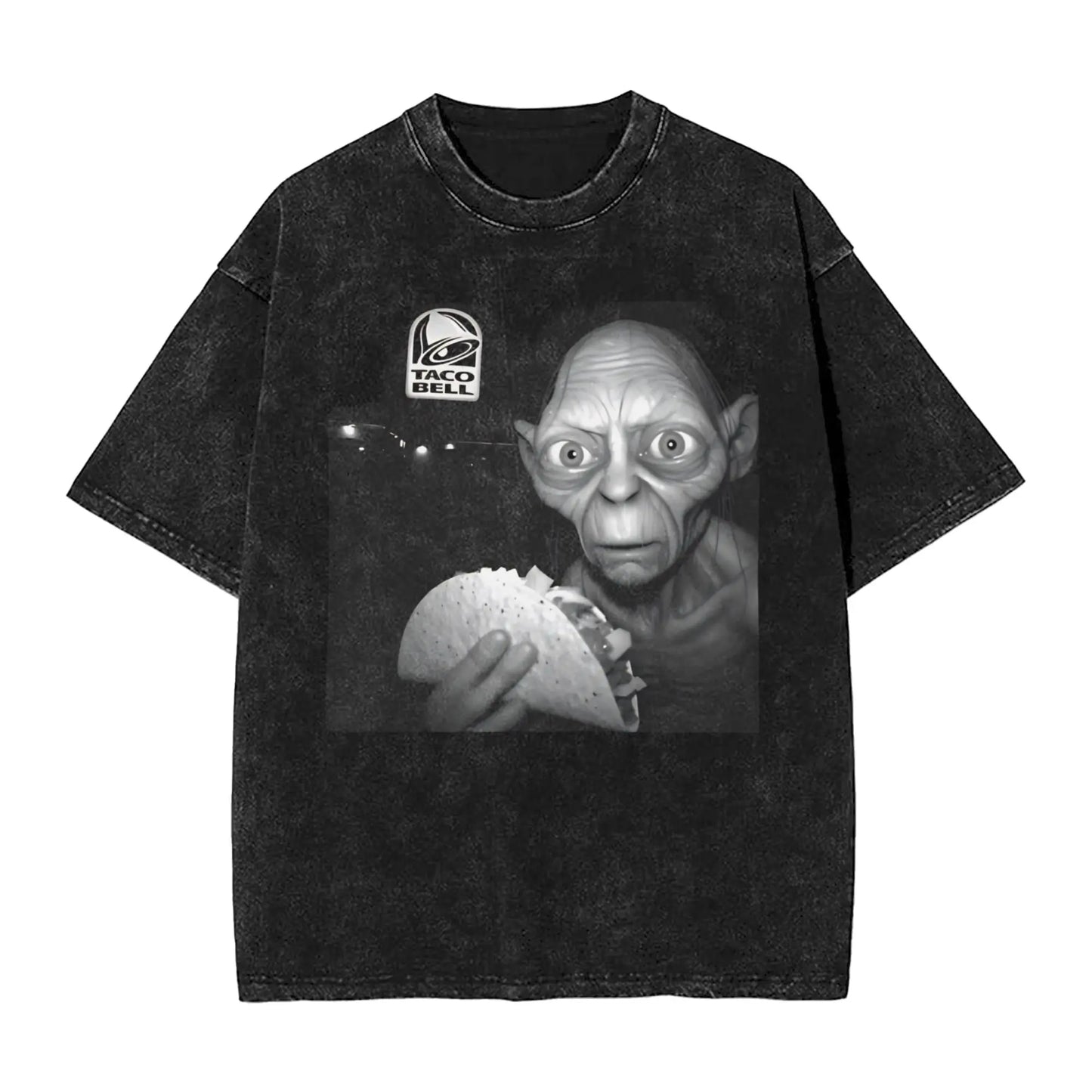 Gollum Lords Rings Funny Meme T Shirts Hip Hop Washed Short Sleeve Harajuku T-Shirt Casual for Men Women Streetwear Printed Tees