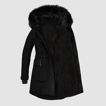 Winter Coats Lapel Collar Long Sleeve Jacket Coats Plus Size Casual Women Jacket Warm Hooded Thick Padded Outerwear Jackets