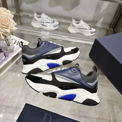 Men's Sport Shoes High Version B22 Cowhide Lightweight Breathable Mesh Contrast Color Laces Reflective Comfortable Unisex