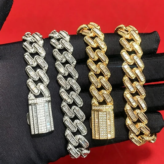 High Quality 14MM AAAA Zirconia with Copper Cuban Chain Iced Out Hip Hop Jewelry