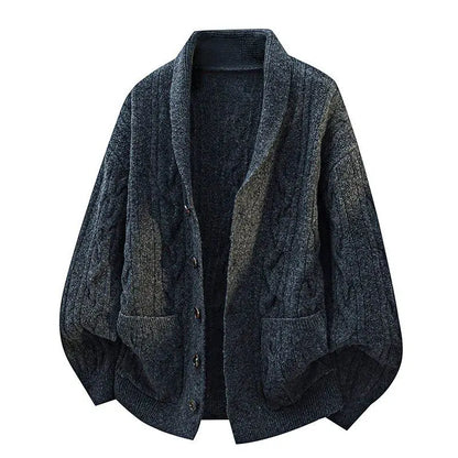 Legible Autumn and Winter Casual Sweater Men Loose Knitted Cardigan Male Round Neck Collar Sweatercoats Man