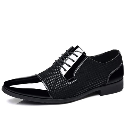 Men's Dress Shoes Classic Lace-up Formal Oxfords Modern Tuxedo Business Casual Scale Pattern Comfort Formal Shoes for Men