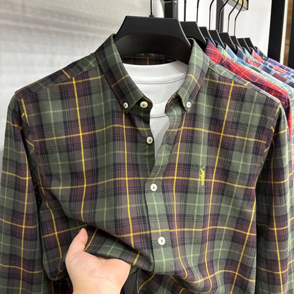 Luxury Brand Embroidery 100% Cotton Long Sleeved Shirt Men's New Shirt Men's Casual Loose Top Business Men