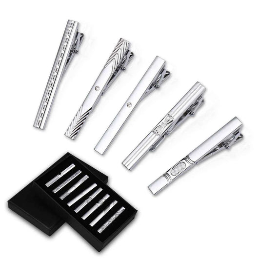 Luxury Men's Tie Clips Set Gifts Box Hight Quality Tieclip Business Accessories Suit 8 Pieces Set Multiple Styles Gifts For Men