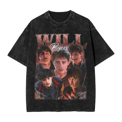 Oversized Washed T Shirt Will Byers  Loose T Shirts TV Show Popular Tshirt for Couple Summer Aesthetic Print Clothes