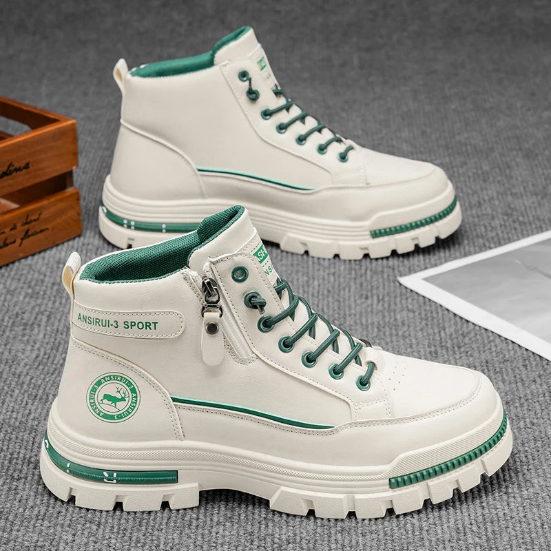 Men's Workwear High-Top Boots | Non-Slip Lace-Up Outdoor Sneakers