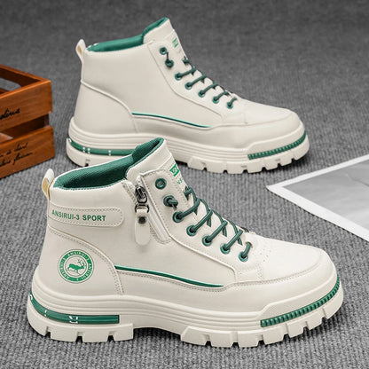 Men's Workwear High-Top Boots | Non-Slip Lace-Up Outdoor Sneakers