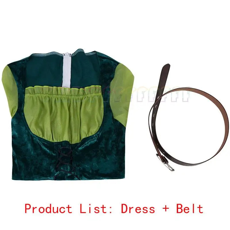 Medieval elf Disguise Role Play Easter Green Dress for Female Fairy Halloween Party Renaissance Carnival Fantasy Stage Performance Costume