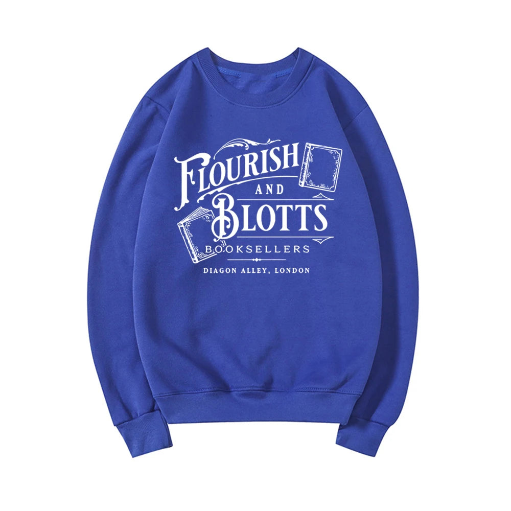 Wizard Book Shop Crewneck Sweatshirt Book Nerd Hoodie Flourish and Blotts Sweatshirts Magic School Sweater Bookish Pullovers Top