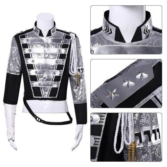 MJ Michael Jackson Cosplay Costumes History MV Same Sequins Jacket