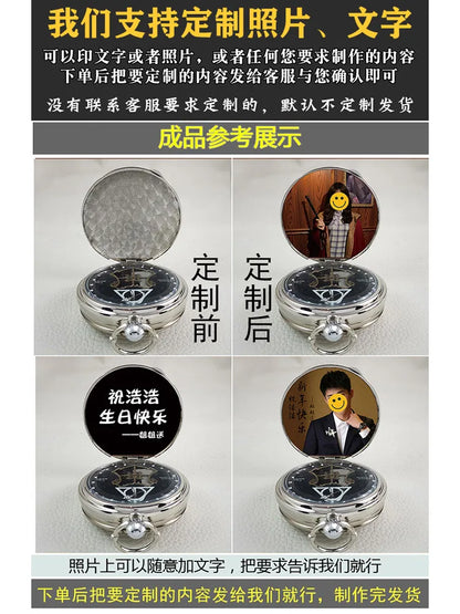 Anime Harry Pocket Watch Potter Cosplay Music Pocket Watch Quartz Pendant Clock Toys