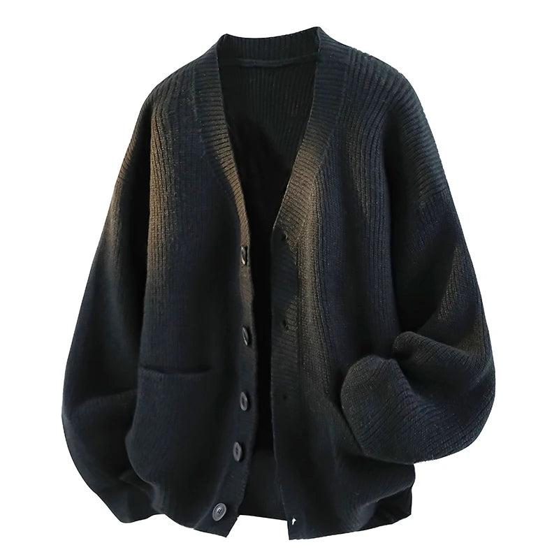 Men's Autumn and Winter Outdoor Comfortable Windproof Warm Cardigan Sweater Fashion Trend Versatile Knitted Warm Casual Jacket