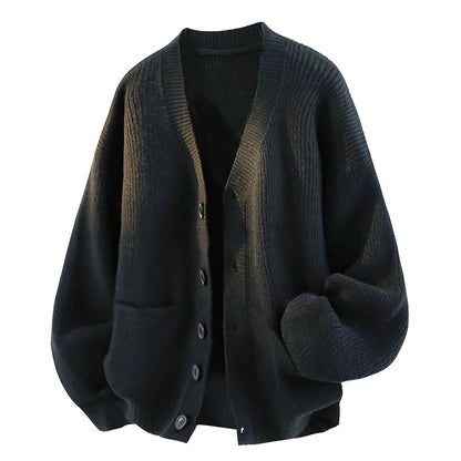 Men's Autumn and Winter Outdoor Comfortable Windproof Warm Cardigan Sweater Fashion Trend Versatile Knitted Warm Casual Jacket
