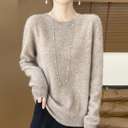 Women 100% Merino Wool Sweater New Fashion O-Neck Pullover Tops Basic Jumper Autumn Winter Woman Cashmere Sweater Knitted Blouse
