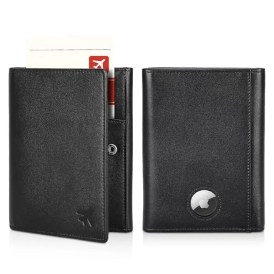 Polare Full Grain Leather Pilot Wallet Passport Holder RFID Blocking Tri-fold Travel Cover Document Organizer for Aviation Prof
