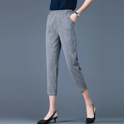 Casual Capris For Women Small Stature Thin Summer High Waisted Straight Tube Loose Fitting And Slimming Over Harun Pant