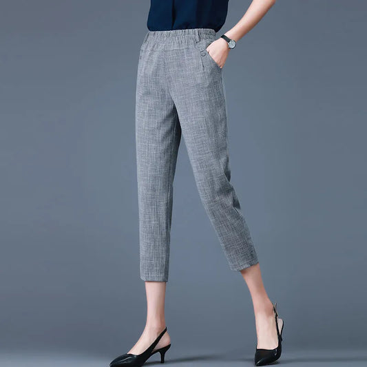 Casual Capris For Women Small Stature Thin Summer High Waisted Straight Tube Loose Fitting And Slimming Over Harun Pant