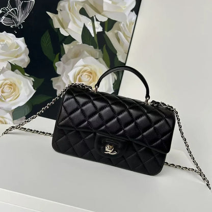 Channeled Bag Women designer makeup bag High Quality Sheepskin Diamond Lattice Handle Vanity Box Tote Bags Crossbody Shoulder Co