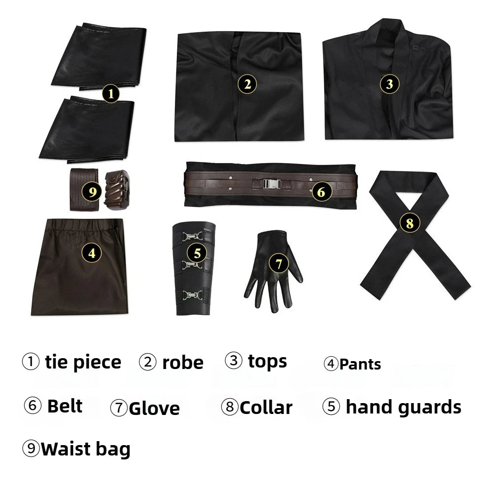 Jedi Anakin Cosplay Costume Disfraz Skywalker Vader Darth Jedi Top Pants Cloak Belt