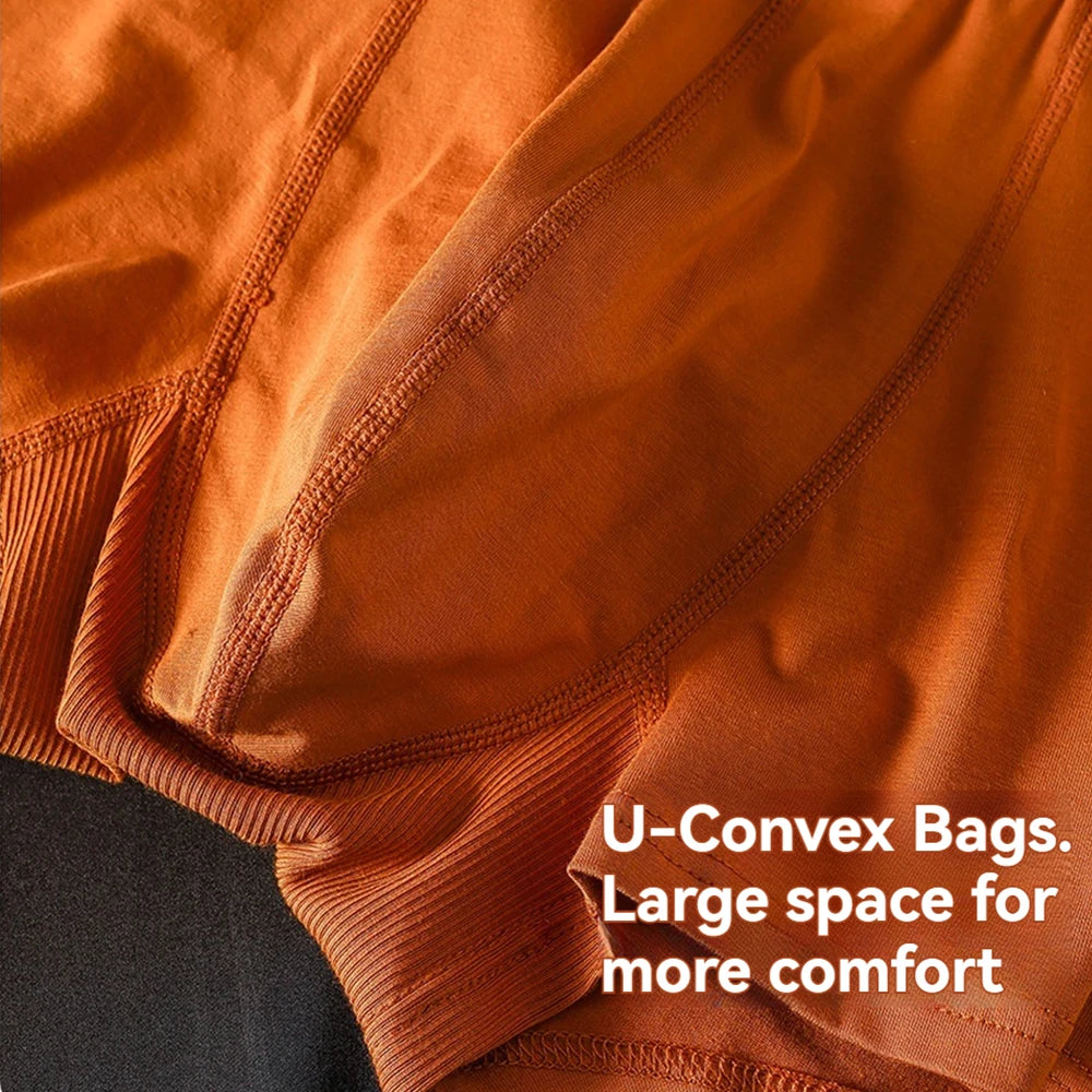 3PCS/Pack 100% Cotton Antibacterial Boxers Hombre Double-layer Breathable Hygroscopic U Pouch Underwear Fashion Men's Panties