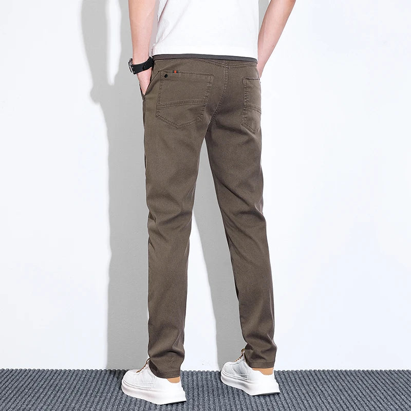 Men's Clothes Lyocell Thin Casual Pants Men Fashion Slim Classic Spring Summer Trousers Stretch Breathable Business Pants