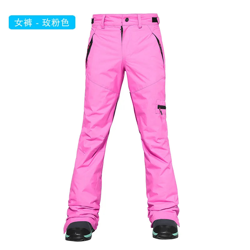 2025New Ski Pants Women Pants Overalls Windproof Waterproof Ski Suits Men Mountain Snowboard Outdoor Hiking Ski Loose Trousers