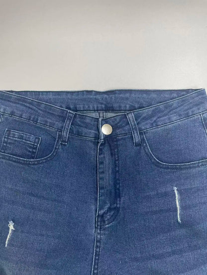 Men's Slim Fit Stretch Denim Jeans with Ripped Detail & Contrast Stitching,