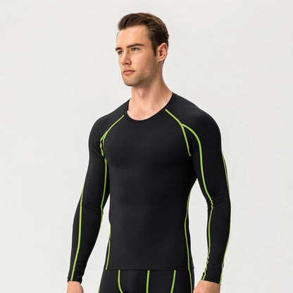 Men's Compression Shirt Long Sleeve Sports Workout T-Shirts Sport Quick Dry Fitness Running Tops Gym Sports Tights