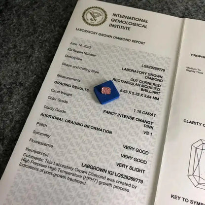 With IGI certificates Pink lab grown diamonds CVD HPHT Fancy Color Lab Created Diamond Wholesale