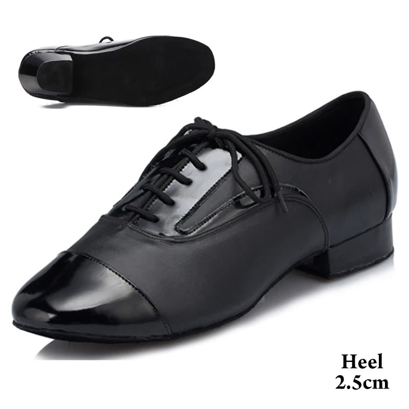 Men Latin Dance Shoes For Rumba Waltz Ballroom Party Salsa Tango Modern Dance Shoes Patent/Matte Leather Boy's Dance Sneaker