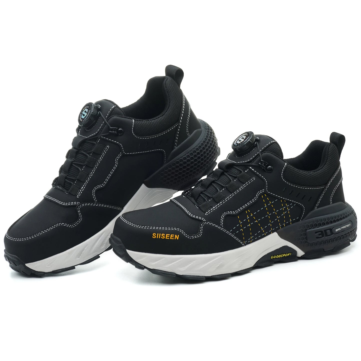 NEW Work Safety Shoes for Men Steel Toe Cap 4.0 KEVLAR Rotating Button Work Sneakers Anti-smash Puncture-Proof Shoes Work Boots