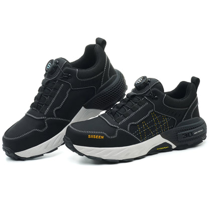 NEW Work Safety Shoes for Men Steel Toe Cap 4.0 KEVLAR Rotating Button Work Sneakers Anti-smash Puncture-Proof Shoes Work Boots