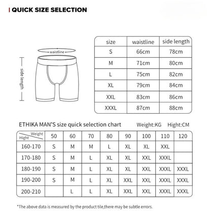 ETHIKA 6Pcs Men Underwear Boxer Breathable Mesh Crotch Man Underpants