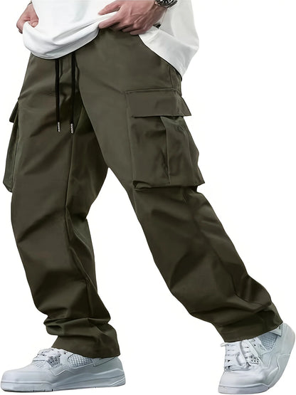 2026 Amazon Summer New Men's Work Pants European and American Independent Station Drawstring Multi Pocket Casual Pants