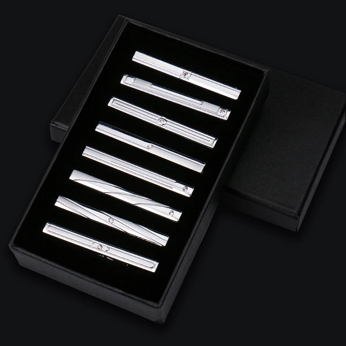 Luxury Men's Tie Clips Set Gifts Box Hight Quality Tieclip Business Accessories Suit 8 Pieces Set Multiple Styles Gifts For Men