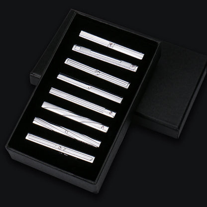 Luxury Men's Tie Clips Set Gifts Box Hight Quality Tieclip Business Accessories Suit 8 Pieces Set Multiple Styles Gifts For Men