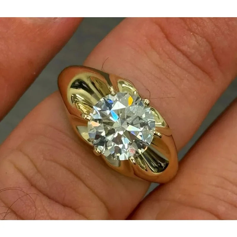 S925 silver ring with 3CT moissanite and certificate, suitable for parties, Christmas, men and women