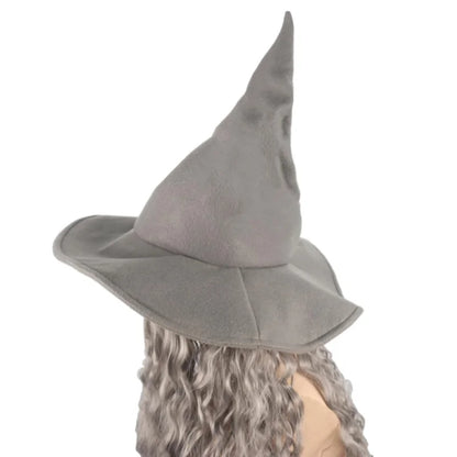 ❤2026❤ QACCF Qacf Long Curly Mens Wizard Mustache Wig Halloween Costume Cosplay Viking Fake Beard Wig (Grey)❤❤❤