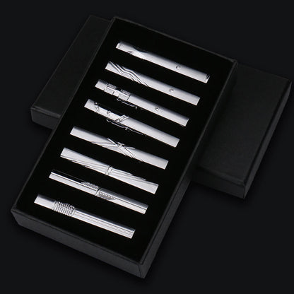 Luxury Men's Tie Clips Set Gifts Box Hight Quality Tieclip Business Accessories Suit 8 Pieces Set Multiple Styles Gifts For Men