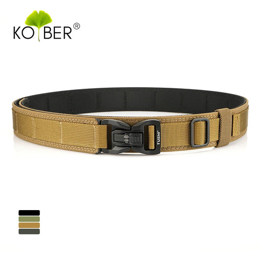 KOLBER 105cm/115cm Rigid Tactical Belt for Men Metal Buckle Quick Release Police Duty Belt Thick Nylon Casual Trouser Girdle