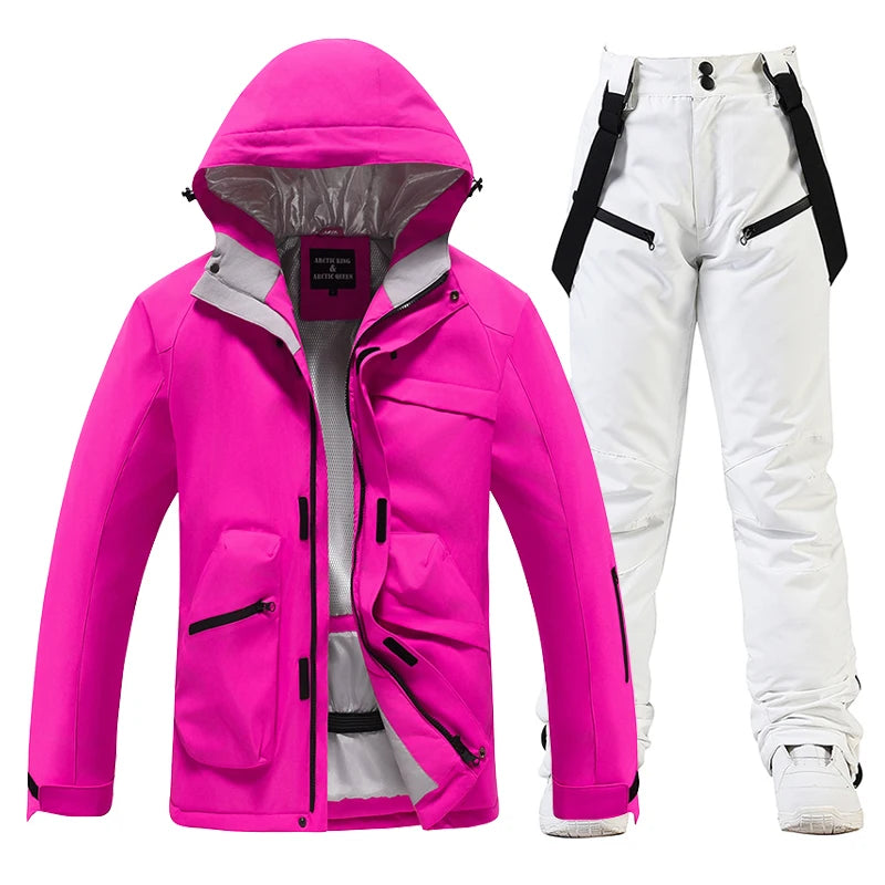 New, Men's and Women's Ski Suit Sets, Waterproof, Snow Costume, Ski Jacket and Pant Set, Outdoor Clothing, Snowboarding, Overall