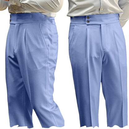 New Casual Solid Color Suit Trousers Men Spring Trendy Belt High Waist Pants Male Business Office Fashion Pleated Straight Pants