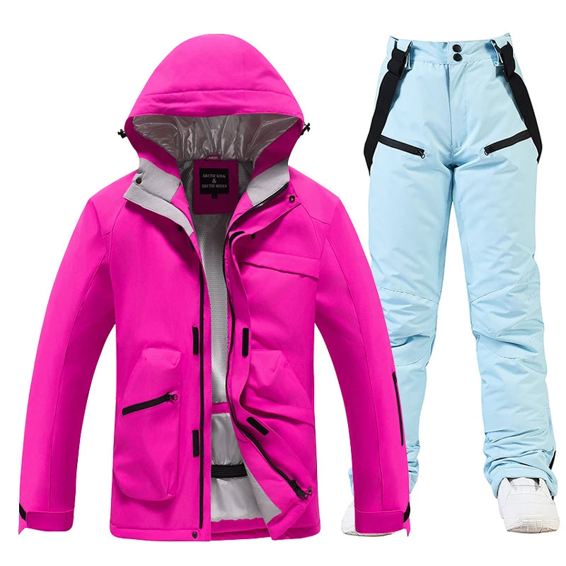 New, Men's and Women's Ski Suit Sets, Waterproof, Snow Costume, Ski Jacket and Pant Set, Outdoor Clothing, Snowboarding, Overall
