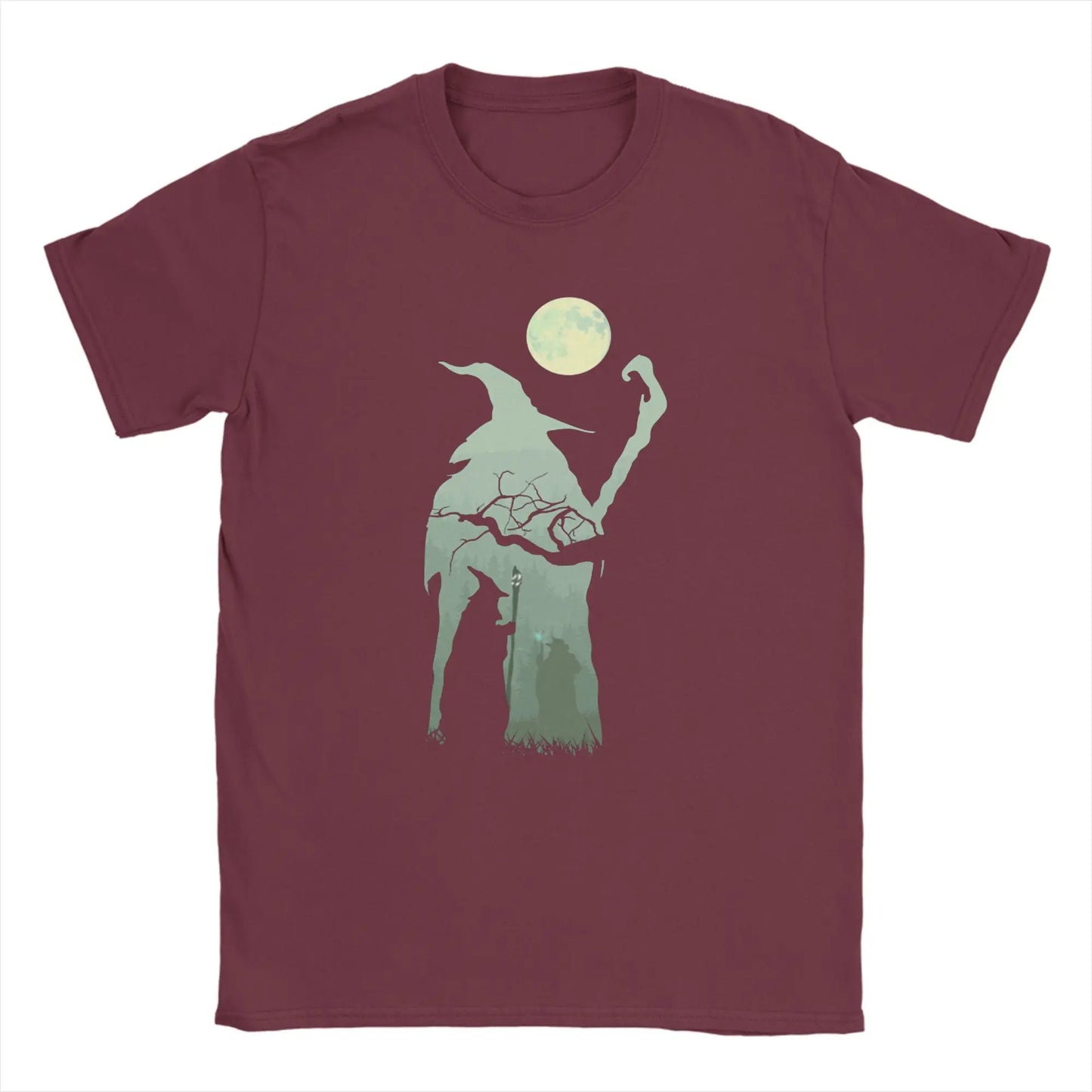 Novelty Into the Forest Tshirts Men Cotton Short Sleeve L-Lords Of The R-Rings Gandalf Wizard Hobbit Crewneck Summer Clothing