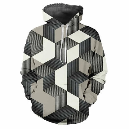2024 Fashion Minimalist Plaid 3D Printed men's Tops Casual Soft Comfort Elegant men's Hoodies Personalize Outdoor Sports Hoodie