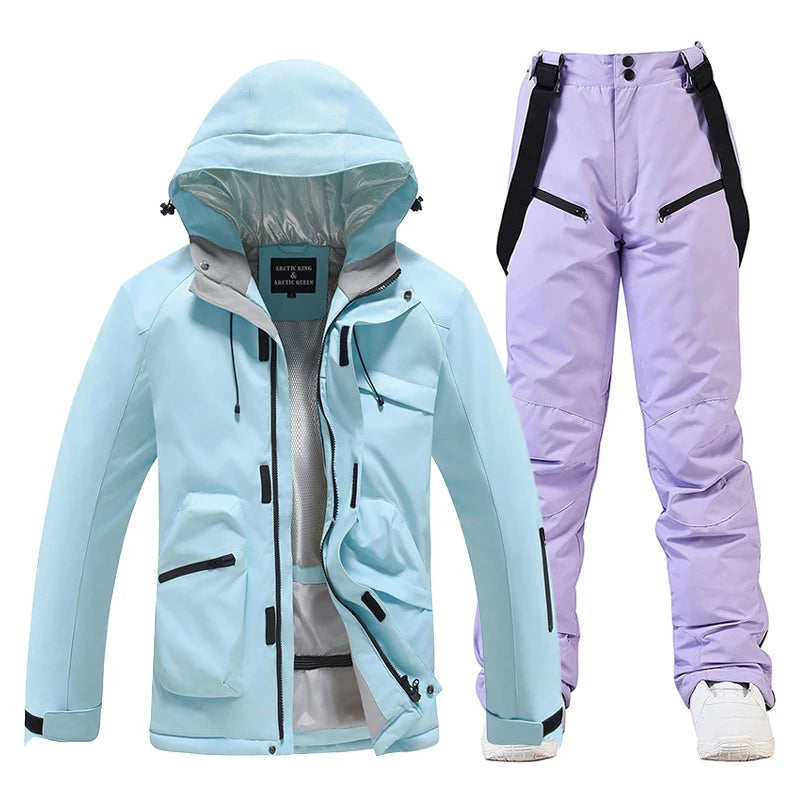 New, Men's and Women's Ski Suit Sets, Waterproof, Snow Costume, Ski Jacket and Pant Set, Outdoor Clothing, Snowboarding, Overall
