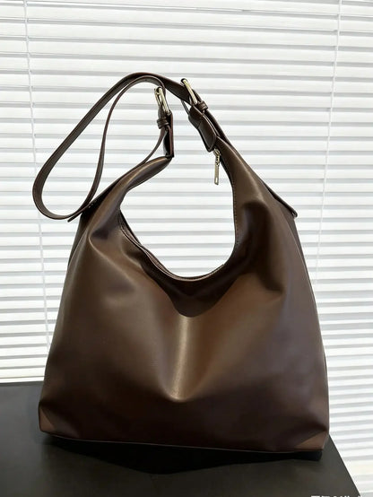Large Capacity Solid Color Women's Shoulder Bag, Multifunctional Crossbody Bag,