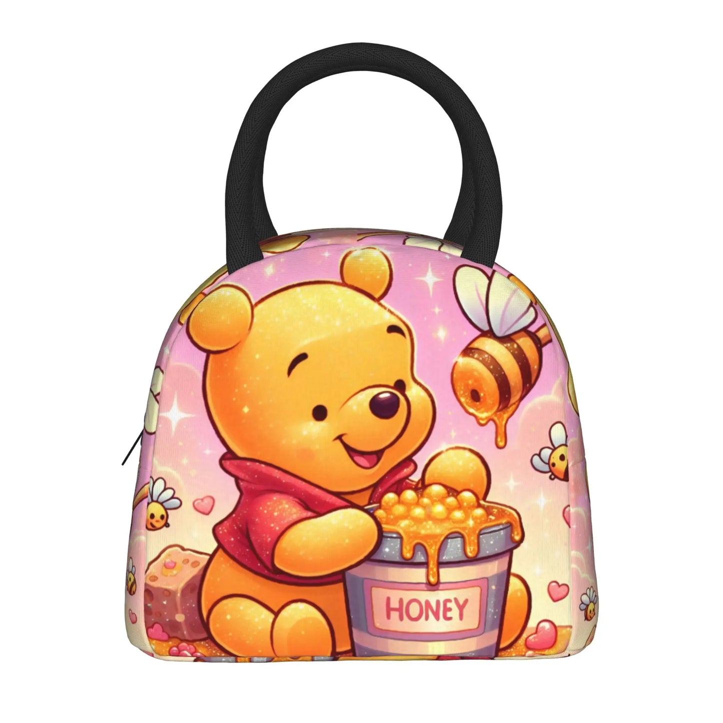 Anthropomorphic Teddy Bear Happy Insulated Lunch Bags Large Winnie The Pooh Reusable Thermal Bag Lunch Box Tote Work  Outdoor