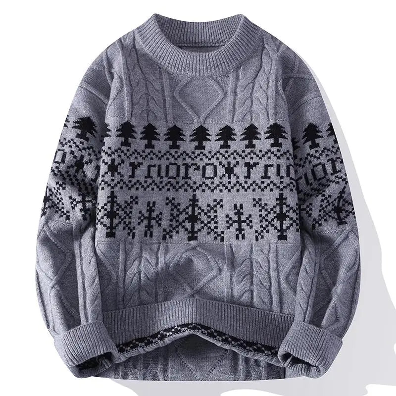 Legible Autumn and Winter Casual Sweaters Men Round Neck Collar Knitted Pullovers Male Loose Sweater Man